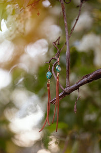 Turquoise Cattail - Leather Fringe