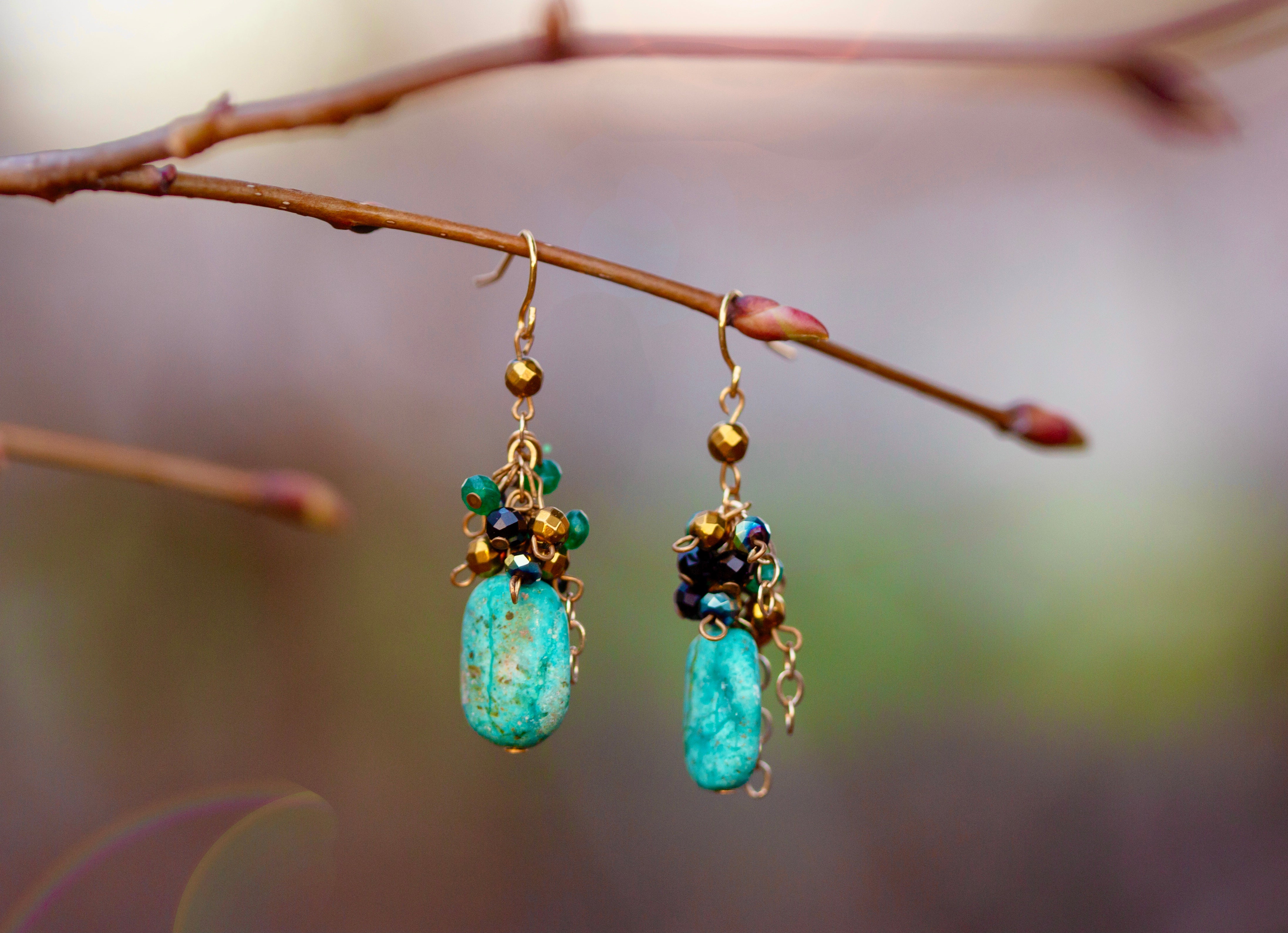 Pebbles by the Pond - Turquoise Gemstone Earrings