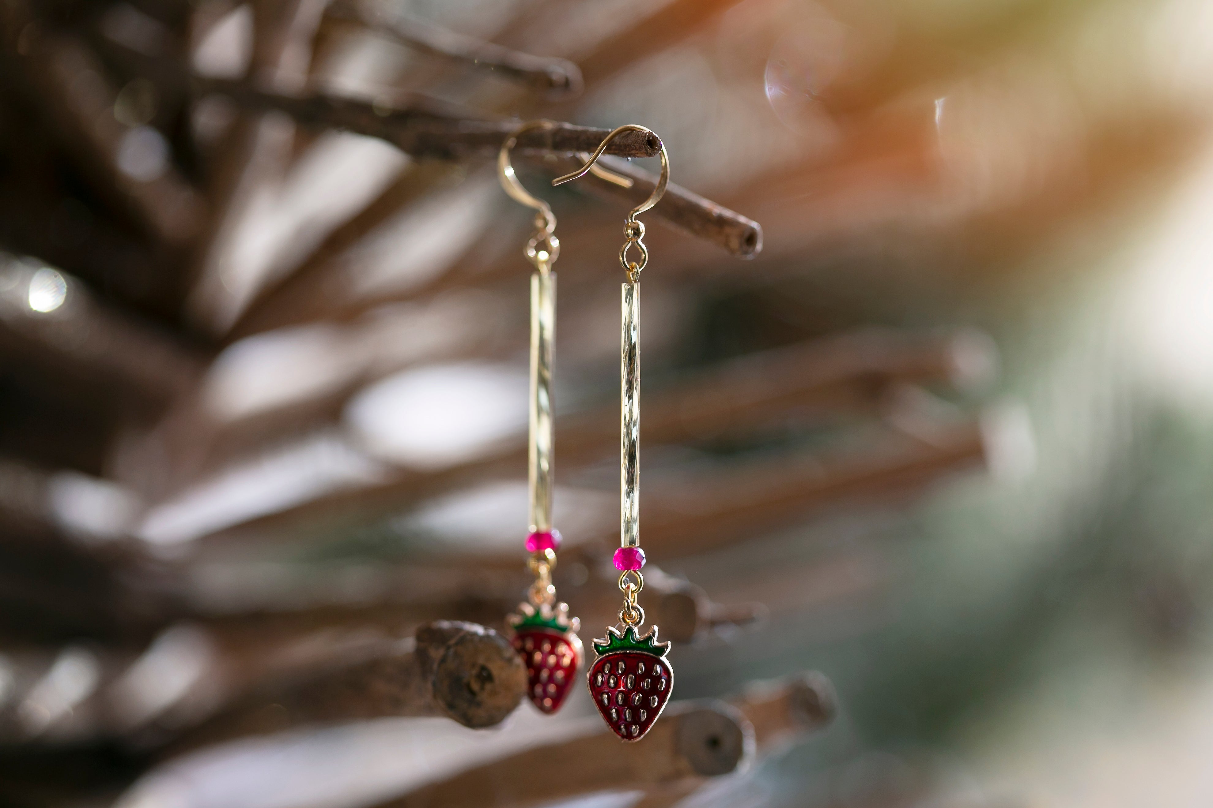 gold plated heart berry earrings created in Ottawa Algonquin Territory