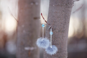 Drop Furs - Grey Aqua Aura Quartz
