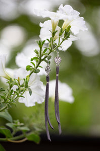 Silver Moon Roots - Leather Earrings