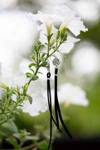 Silver Moon Roots - Leather Earrings